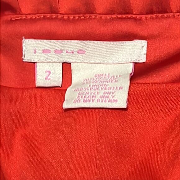 Issue red Stretch Satin Bodycon Halter Dress Black Lace Trim Valentines Day Sexy - Picture 5 of 7